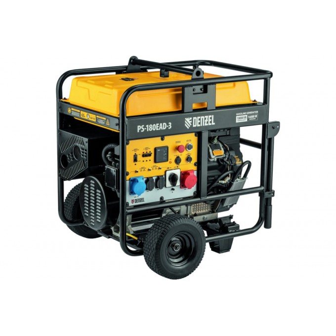 Генератор бензиновый DENZEL PS-180EAD-3, 18 кВт, 230/400 В, 65л, разъём ATS, электростартер 10630165