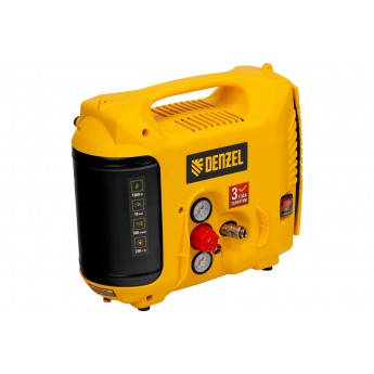 Компрессор воздушный DENZEL DL1300, 10 бар, 1,3 кВт, 180 л/мин, 5 л, с набором аксессуаров