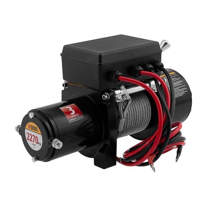 Лебедка автомобильная электрическая DENZEL LB- 2200, 2,2 т, 3,3 кВт, 12 В 10535223
