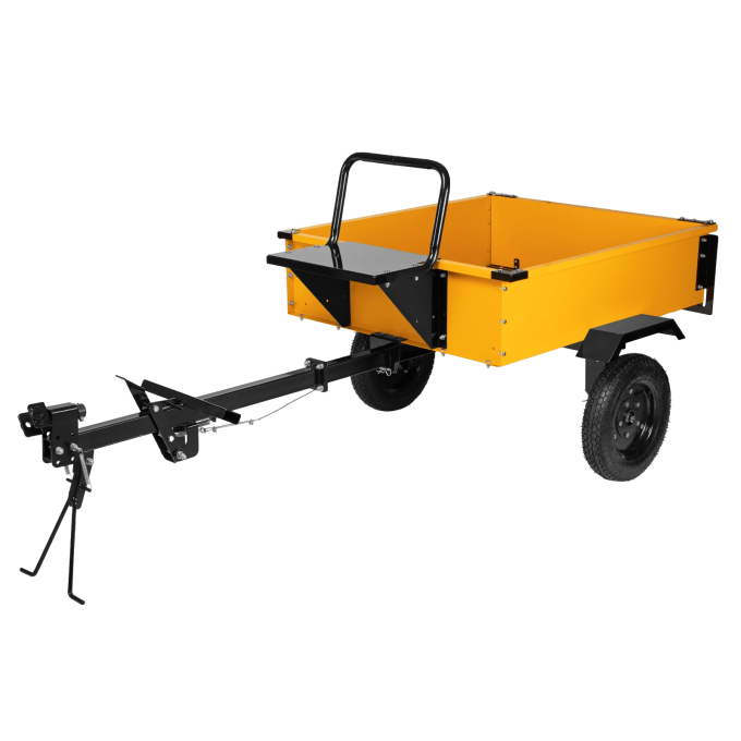 Прицеп для мотоблока DENZEL TT-500, оцинкованный, грузоподъемность 500 кг, колеса 4.00-10, в упаковке 10615789