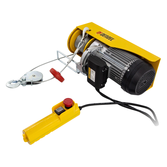 Тельфер электрический DENZEL TF-1000, 1 т, 1600 Вт, высота 12 м, 8 м/мин 9799539